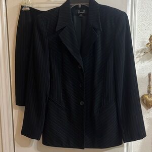 B Bennett Black Pinstripe Women's Blazer Jacket